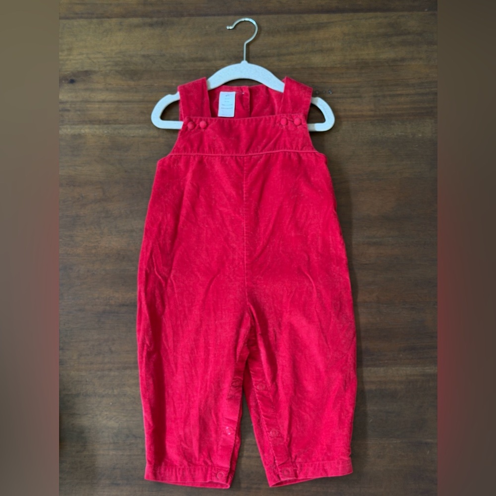 Red Corduroy Overall-Style Jumpsuit (18 Months)